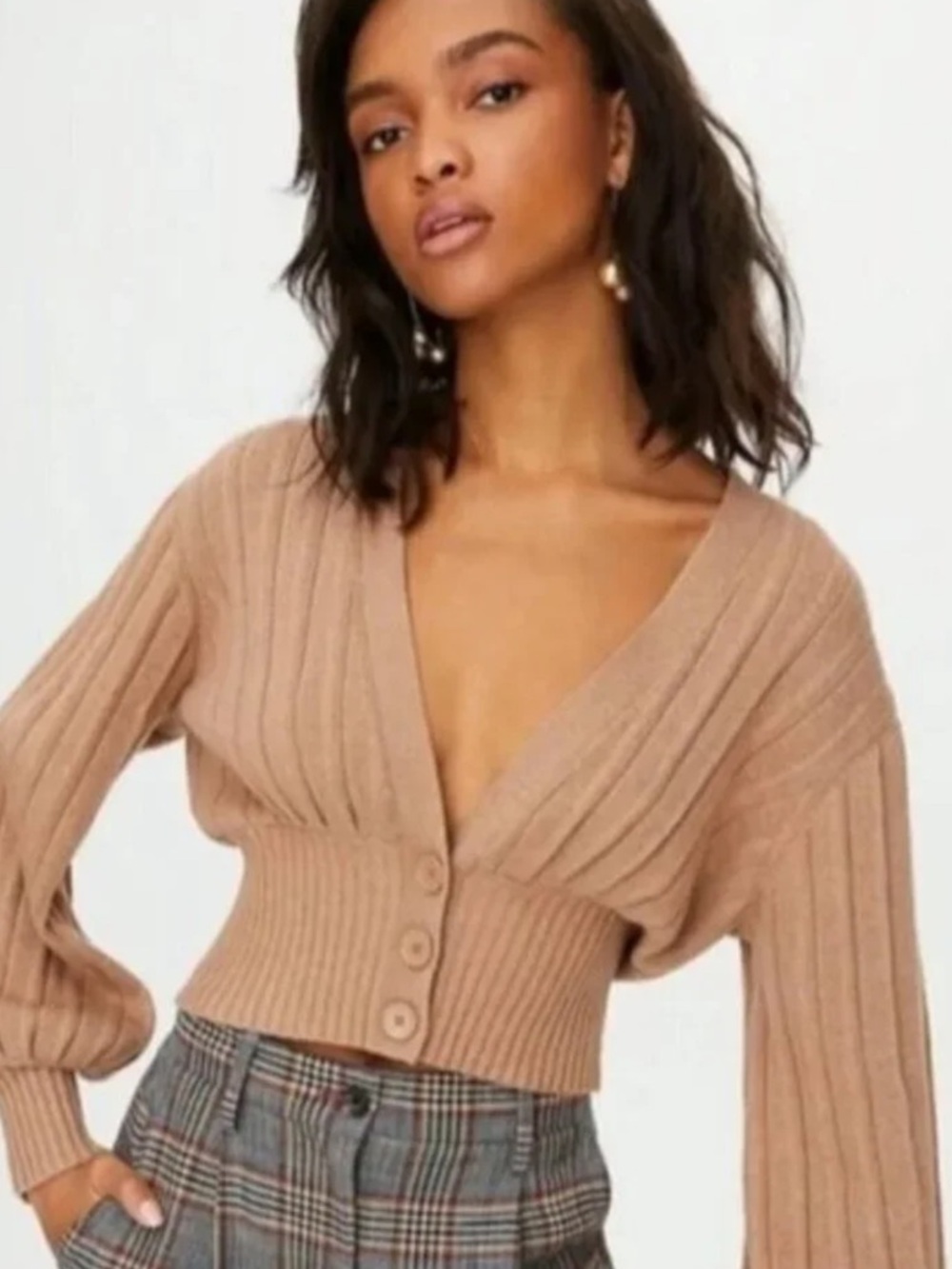 Aritzia Wilfred Plunge Front Cardigan
